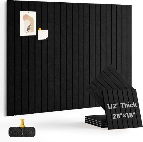 1/2" Thick Cork Board for Office, 6 Pack Felt Wall Tiles -28"x18" with Safe Adhesive Tabs, Large Bulletin Board, Push Pin Board Organizer Wall - Beige in Saudi Arabia