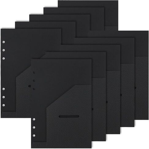 Koqye Leather Textured A5 Binder Pocket Dividers, 5 Sheets Dividers with 6 Holes & Envelope Pockets, Planner Inserts for Binders, Planners, Travel Journals (5, Pink - Envelopes) in Saudi Arabia