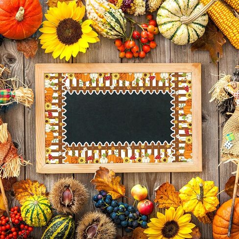 JarThenaAMCS 32.8Ft Pumpkin Bulletin Board Border Watercolor Pumpkin Sunflower Fence Die Cut Trim Border Roll for Fall Classroom Chalkboard School in Saudi Arabia