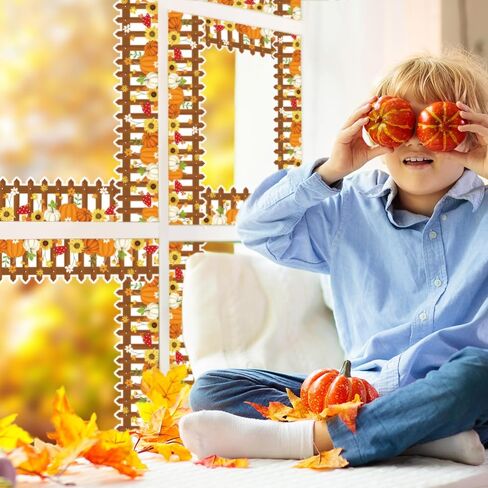 JarThenaAMCS 32.8Ft Pumpkin Bulletin Board Border Watercolor Pumpkin Sunflower Fence Die Cut Trim Border Roll for Fall Classroom Chalkboard School in Saudi Arabia