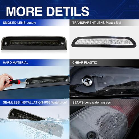 Third Brake Light Fit for 2009-2018 Dodge Ram 1500 2500 3500 4500 5500,Upgraded Plug&Play Smoked Lens 3rd Brake Light with Cargo Lights fit for Dodge Ram 1500 Accessories in Saudi Arabia