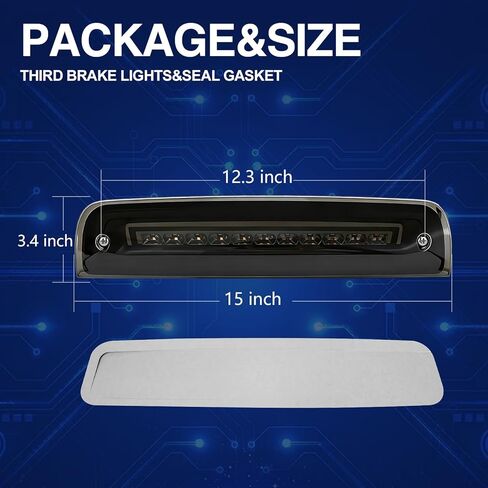 Third Brake Light Fit for 2009-2018 Dodge Ram 1500 2500 3500 4500 5500,Upgraded Plug&Play Smoked Lens 3rd Brake Light with Cargo Lights fit for Dodge Ram 1500 Accessories in Saudi Arabia