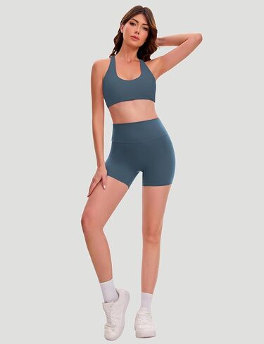 Workout Shorts for Women High Waist Tummy Control No Front Seam Scrunch Butt Lifting Yoga Gym Biker Shorts in Saudi Arabia