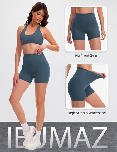 Workout Shorts for Women High Waist Tummy Control No Front Seam Scrunch Butt Lifting Yoga Gym Biker Shorts in Saudi Arabia