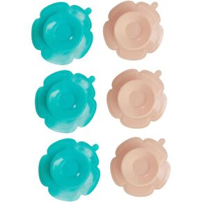 6pcs Self Bathroom Cutlery Plate Hangers Cups Without Pads Kitchen Gift Plastic Double-Sided Portable Window Mat Baby for Kids Suction Suckers Shower Decoration Tableware