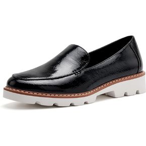 vodvob Women's Loafers Slip-on Shoes for Women Platform Chunky Heel Dressy Casual and Comfort Walking Work Shoes