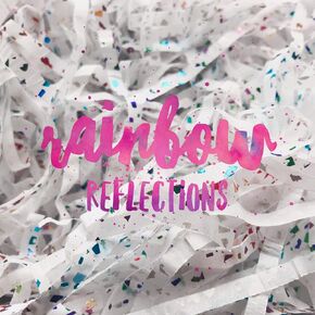 Rainbow Reflections Sparkly Glitter Shredded Tissue Paper Shred Hamper Gift Box Basket Filler Fill (100g)