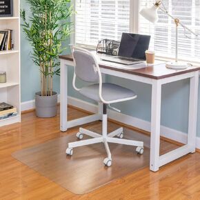 Ilyapa Office Chair Mat with Lip for Hard Floors 36" x 48" Heavy Duty Clear, PVC Chair Mat for Hardwood and Tile Floors, Protective Floor Mat for Home or Office