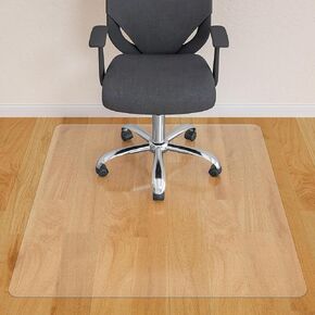 HOMEK Extra Large Office Chair Mat for Hardwood Floor- 45" x 53" Clear Chair Mat for Hard Wood/Tile Floors, Easy Glide Plastic Floor Protector Mat for Office Chairs on Hardwood for Work & Home