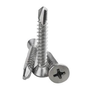 120PCS #10 x 5/8" Sheet Metal Self Drilling Screws,410 Stainless Steel Flat Head Screws Phillips Head Self-Tapping Screws High-Strength Fast Sheet Metal Screws (1/2" to 1-1/4" Available)