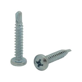 100 Qty #8 x 1" Zinc Pan Head Phillips TEK Self Drilling Sheet Metal Screws (BCP56)