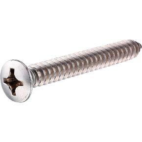 Hillman 823666 Stainless Steel Oval Head Phillips Sheet Metal Screw, 8 x 1-Inch, 100-Pack