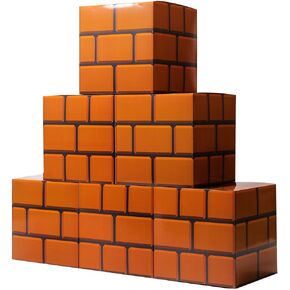 6PCS Big Brick Boxes For Birthday Party Christmas Party Game Party Favor Props Boxes (11.8 x 11.8 Inch)