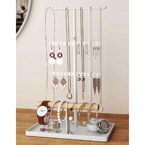 jockcaras Jewelry Organizer Necklace Holder: Jewelry Stand for Earring and Bracelet Storage