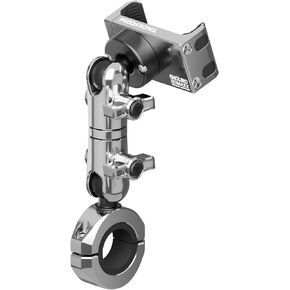 Tackform Chrome Motorcycle All Metal Phone Mount - Vibration Dampening 20MAXX Spring Cradle | 3.5" Long Reach Arm | Universal Clamp Fits 7/8" to 1-1/4" Bars | Compatible with iPhones, Galaxy, More