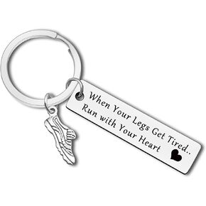 Runners Gifts Marathon Runner Keychain Inspirational Gift for Fitness Gym Men Women Runner Training Gift Exercise Keychain Running Lovers Gifts Birthday Christmas Encouragement Gift for Daughter Son
