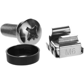 60-Pack M6 x 16mm Screws and Cage Nuts for 1U 2U 6U 12U Server Shelf Cabinets Rack Mount Screw cage nut