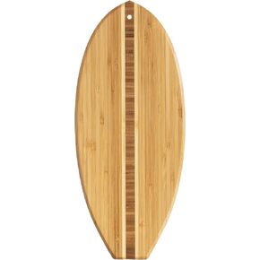 Totally Bamboo Lil' Surfer Surfboard Shaped Bamboo Serving and Cutting Board, 14-1/2" x 6", Brown