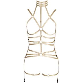 Women's full body harness bra garter set Lingerie cage Punk gothic belt Chest strap Stretchy fabric Festival rave