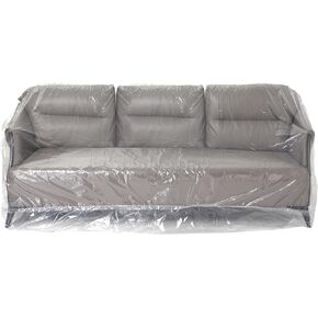 Plastic Sofa Couch Cover,Plastic Furniture Covers for Moving,Dust-Proof Moving Bag for Sofa,Heavy-Duty Couch Cover for Sofa,Waterproof Clear Sofa Couch Furniture Protector Cover 96 x 42 x 62 Inch