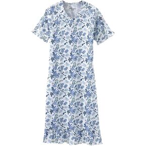 Silvert's Adaptive Clothing & Footwear Women's Open Back Ruffle Hospital & Home Care Gown