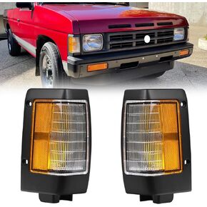 KAKSEY Side Marker Turn Signal Parking Light Assembly Compatible with Nissan Pickup D21 1990 1991 1992 1993 1994 1995 1996 1997 Black Trim (1 Pair, Black)