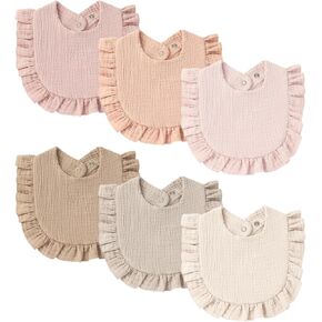 Baby Muslin Bibs Bandana Drool Bibs for Unisex, Soft and Absorbent Cotton Teething Drooling Bib for Newborn Toddler