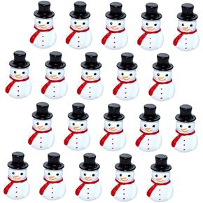 FONDOTIN 20pcs Mini Snowman Small Christmas Figurines Micro Snow Globe Car Car Dashboard Accessories Car Decoration Birthday Party Supplies Cream Gum Black Resin Ornament