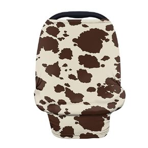 Binienty Aztec Cow Print Nursing Cover for Newborns Girls Boys, Stretchy Breathable Baby Car Seat Covers Infants Canopies