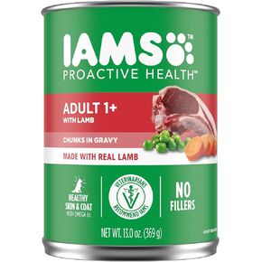 Iams Proactive Health Wet Dog Food, Lamb Chunks in Gravy, 13 oz., Pack of 12