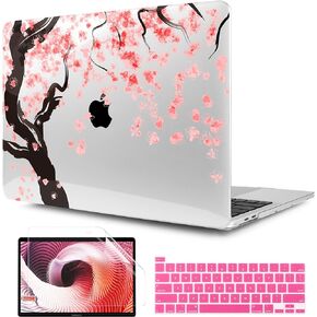 Compatible with MacBook Pro 13 inch Case 2022 2021 2020, Plastic Hard Shell Case Cover and Keyboard Skin & Screen Protector for MacBook Pro 13 inch A2338 M2/M1 A2289 A2251, Cherry Blossoms