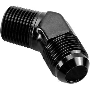 45 Degree Elbow -4 AN Male Flare to 1/8" NPT Male Fitting Adapter Connector Aluminum Black