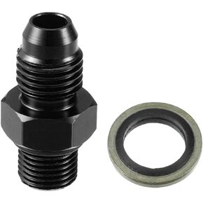 Hihaha Fuel Fitting with Washer/Inner Fuel Line Male Flare Adapter for Car/Durable Aluminum Alloy Metric M20x1.5 to 10AN Male Flare Adapter / 1 Set Blue