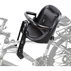 YouTeMei Kids Seat Child Bike Seat with Armrests, Seat Belts and Pedals Bicycle Seat with Backrest Bike Attachment for Toddlers 1-3 Front Mounted Child Bike Seat