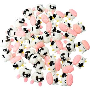 Honbay 40PCS Cow Flatback Resin Charms Cute Cow Head and Butts Resin Cabochons for Hair Accessories Phone Case Scrapbooking Decor (2 Style)