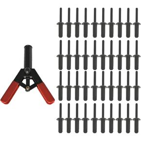 waltyotur 41 PC Plastic Rivet Gun Set Assorted Riveter Rivet Gun Quick Set Hand Tool W/ 40 Poly Rivets