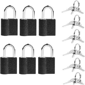 6 Pack Mini Padlock with Keys, Mini Luggage Locks, Suitcase Locks, Padlocks Keyed Alike for Cabinets, Gym Lockers, Backpack, Jewelry Box, Toolbox Locks - 25mm