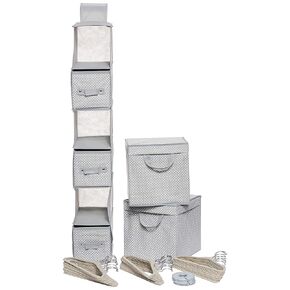 Delta Children Nursery Storage 48 Piece Set - Easy Storage/Organization Solution - Keeps Bedroom, Nursery & Closet Clean, Dove Grey