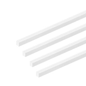 uxcell 4 pcs ABS Plastic Square Bars Rod 4mm×4mm×20 inch ABS Plastic Square Bar Rod for Architectural Model Making DIY White