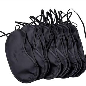 10 PCS Blindfold Eye Cover Sleep Mask Eye Masks Shade Cover for Team Building Games Party Night Blindfold with Adjustable Strap(Black)