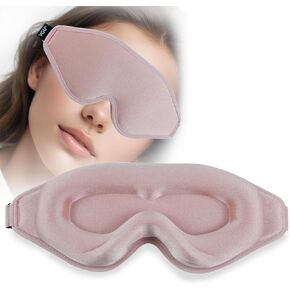 VGU Sleep Eye Mask for Man and Women, 100% Block Out Light, Resist Dark Circles and Puffiness (Pink)