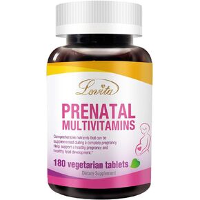 Prenatal Vitamins with Iron 27 mg, Folic Acid 800mcg & Calcium, Vegan Prenatal Vitamins for Women During and Post Preganacy, Non GMO, 180 Vegetarian Prenatal Pills