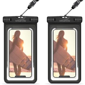 Floating Waterproof Phone Pouch/Holder, Universal Waterproof Case Dry bag Underwater for iPhone 15 14 13 12 Pro Max XR,XS, 8,7,6 Plus,SE, for Galaxy S24 22 21 9/A/J/Note, 7", Beach Water Pool -2 Pack