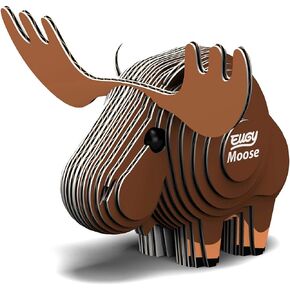 Eugy Moose 3D Puzzle, 24 Piece Eco-Friendly Educational Toy Puzzles for Boys, Girls & Kids Ages 6+