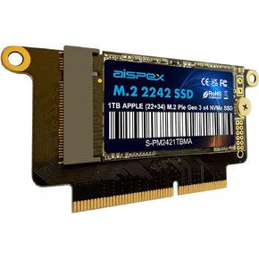 AISPEX 1TB M.2 2242 SSD Nvme PCIe Gen3 x4 High Performance Replacement for 2016-2017 Apple MacBook Pro No Touch Bar A1708 EMC 2978/3164 in Kuwait