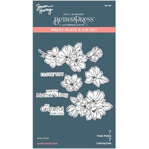 Spellbinders Spring Magnolias Press Plate, Metal