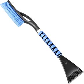 27" Snow Brush and Ice Scrapers Detachable Pivoting, Soft Bristle Head,Foam Grip, for Car,Trucks,or SUV Window & Windshield Tool (2pcs)