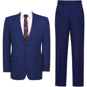 Men's Suit 2 Piece Classic Fit Suits 2 Buttons Notch Lapel Solid Single Breasted Jacket Blazer and Pants Set
