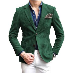 Mens Blazer Suede Jacket Casual 2 Buttons Sport Coat Faux Leather Suit Slim Fit