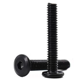 cSeao 12-Pack M6 x 75mm Black Flat Head Allen Head Joint Conecting Bolts Socket Cap Screws for Furniture Table 304 Stainless Steel